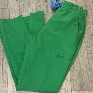 Figs Emerald Green high waisted Montal flare